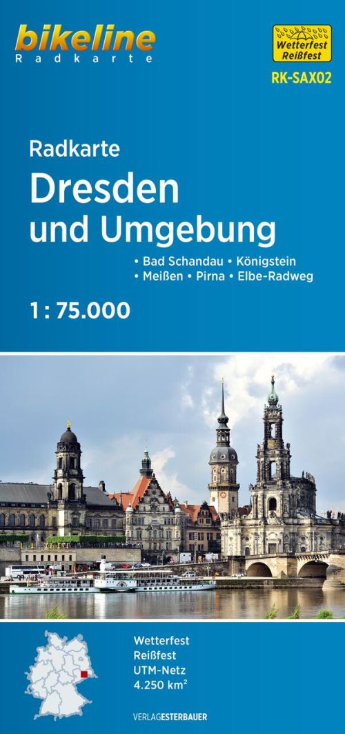 Dresden und Umgebung Radkarte - Dresden and surroundings cycling map