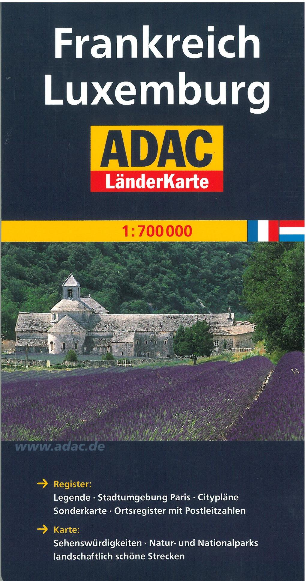 Frankreich Luxemburg, ADAC Länderkarte 1:700.000