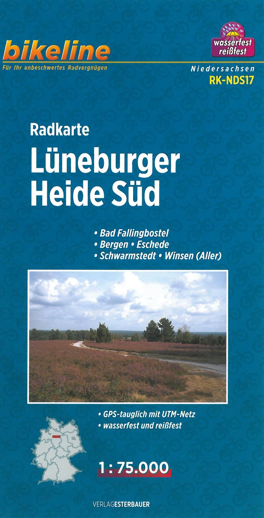 Lüneburger Heide Süd: Bad Fallingbostel, Bergen, Eschede, Schwarmstadt, Winsen (Aller), Bikeline Radkarte
