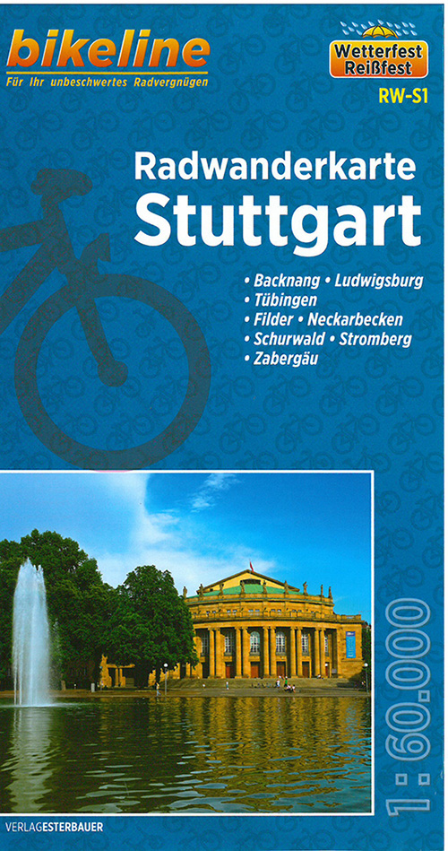 Stuttgart Radwanderkarte: Backnang, Ludwigsburg, Tübingen, Filder, Neckarbecken, Schurwald, Stromberg, Zabergäu