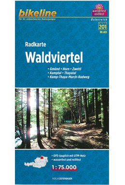 Waldviertel Radkarte: Gemünd, Horn, Zwettl, Kamptal, Thayatal, Mamp-Thaya-March-Radweg