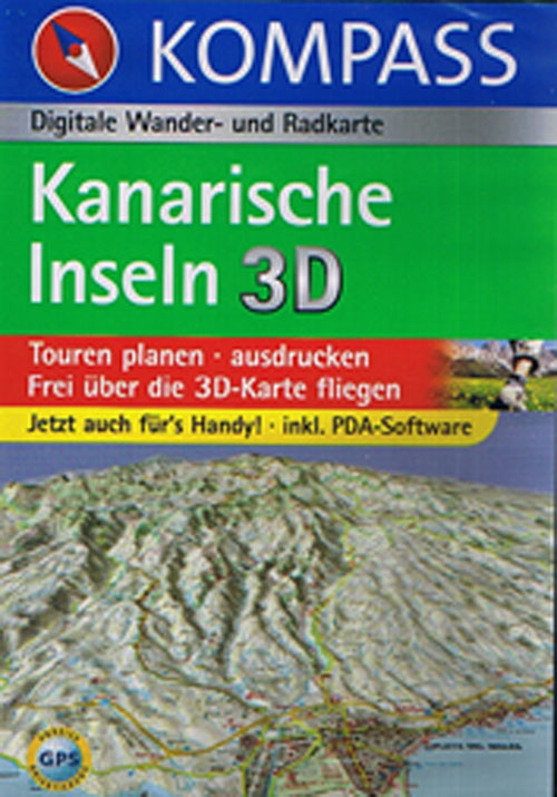 Kanarische Inseln 3D, Kompass Wander- und Radkarte 4251 DVD 1:10.000