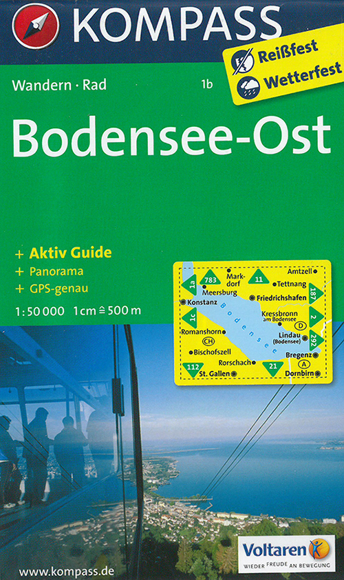 Bodensee Ost, Kompass Wandern- & Radkarte 1b