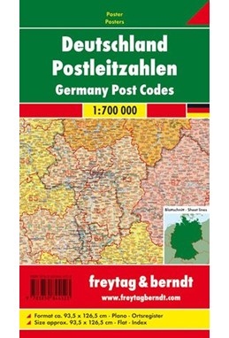 Deutschland Postleitzahlenkarte - Germany Post Codes, Freytag & Berndt