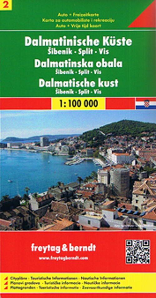 Dalmatian Coast 2: Sibenik - Split - Vis, Freytag & Berndt Autokarte