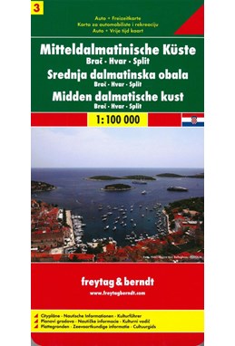 Mitteldalmatinische Küste Blatt 3, Brac – Hvar – Split, Freytag & Berndt Autokarte 1:100 000