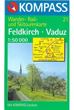 Feldkirch - Vaduz, Kompass Wanderkarte 21 1:50 000