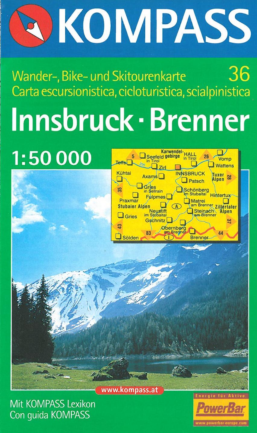 Innsbruck-Brenner, Kompass Wanderkarte 36 1:50 000