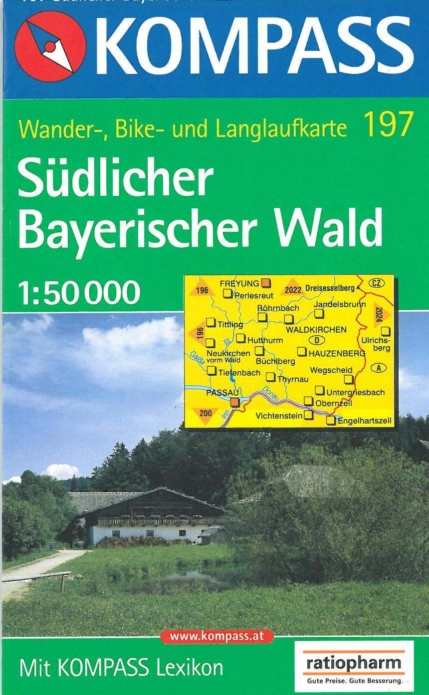 Südlicher Bayerischer Wald, Kompass Wanderkarte 197 1:50 000