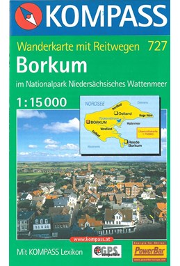 Borkum im Naturpark Niedersächsisches Wattenmeer, Kompass Wanderkarte 727 1:15