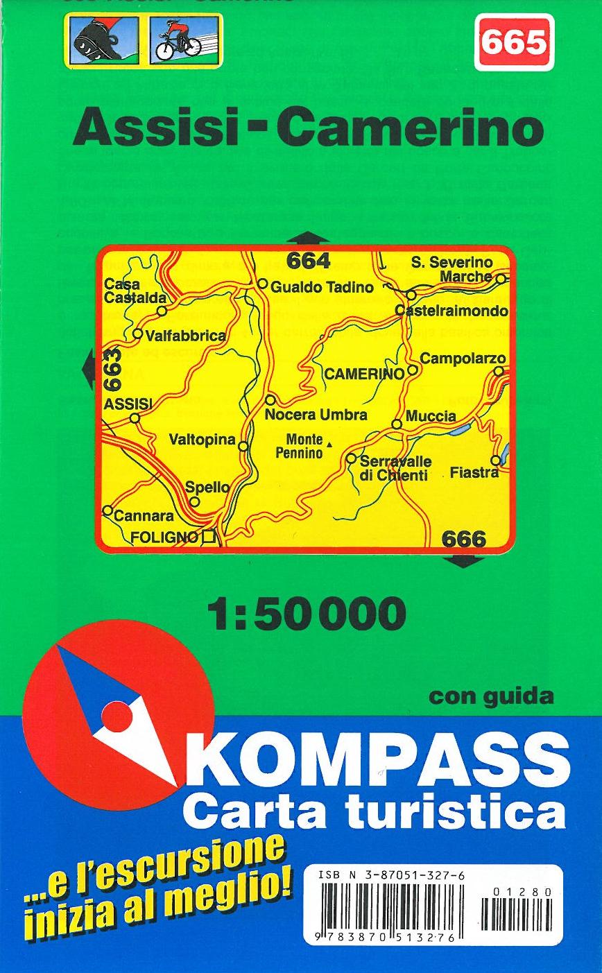 Assisi-Camerino, Kompass Wanderkarte 665 1:50 000