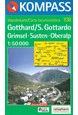 Gotthard-Grimsel-Susten-Furka-Oberalp, Kompass Wanderkarte 108 1:50 000