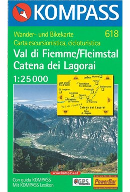 Fleimstal/Val di Fiemme/Catena di Lagorai*, Kompass Wanderkarte 618 1:25 00