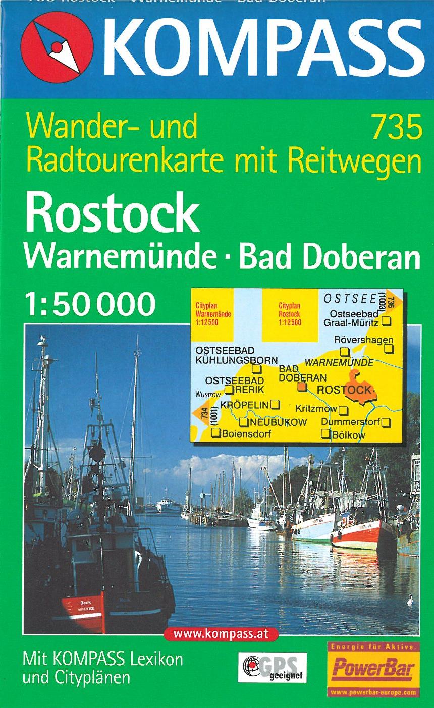 Rostock-Warnemünde-Bad Doberan, Kompass Wanderkarte 735 1:50 000
