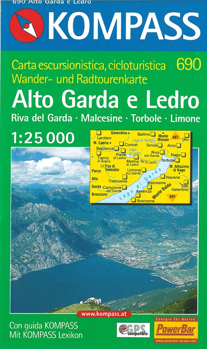 Alto Garda e Ledro, Kompass Wanderkarte 690 1:25 000