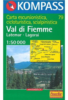 Val di Fiemme-Latemar-Lagorai, Kompass Wanderkarte 79 1:50 000