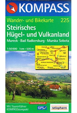 Steirisches Hügel- und Vulkanland, Kompass Wander- und Bikekarte 225 1:50.0