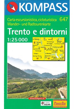 Trento und Umgebung/Trentino e dintorni, Kompass Wanderkarte 647 1:25 0