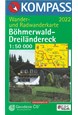Böhmerwald-Dreiländereck, Kompass Wander- u. Radwanderkarte 2022 1:50 000