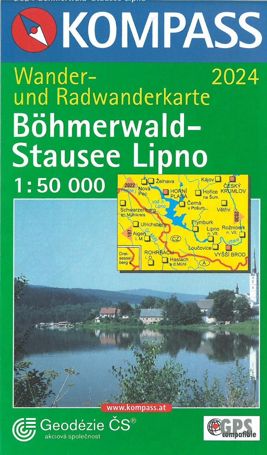 Böhmerwald - Stausee Lipno, Kompass Wander- u. Radwanderkarte 2024  1:50 000