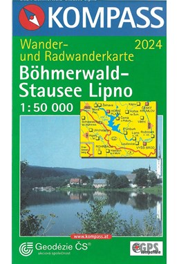 Böhmerwald - Stausee Lipno, Kompass Wander- u. Radwanderkarte 2024  1:50 000