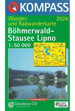 Böhmerwald - Stausee Lipno, Kompass Wander- u. Radwanderkarte 2024  1:50 000