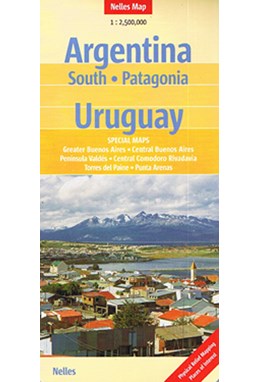 Argentina South - Patagonia - Uruguay 1:2,5 mill.