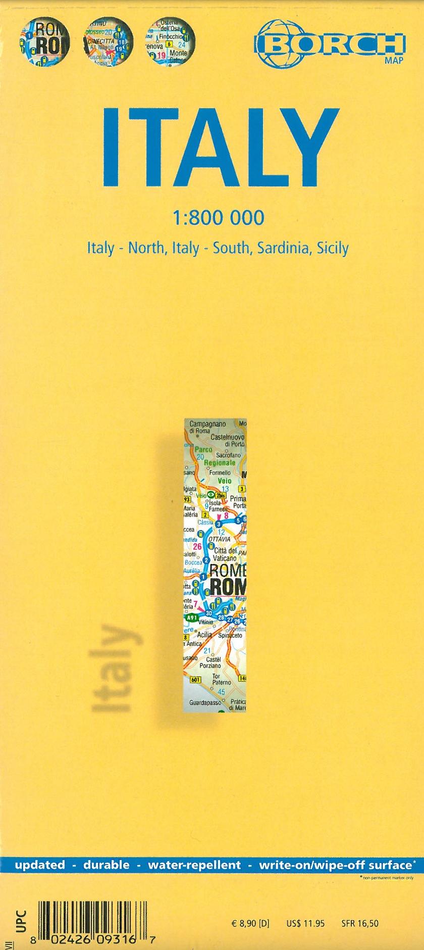 Italy, Borch Map 1:800.000