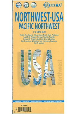 Northwest USA, Pacific Northwest, Borch Maps (lamineret) 1:3 mill.