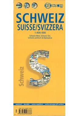 Schweiz - Switzerland (lamineret), Borch Map 1:400.000