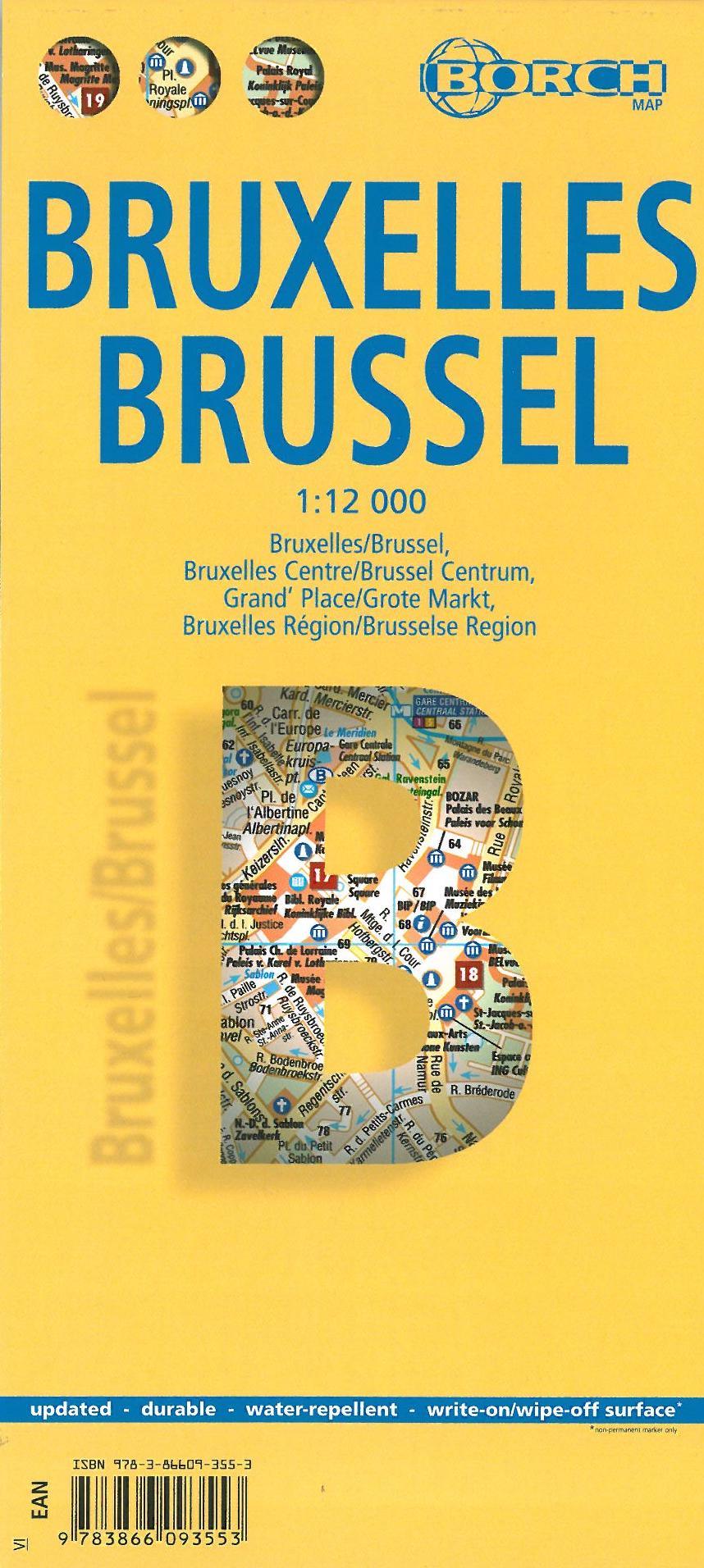 Brussels / Bruxelles (lamineret), Borch Map 1:12.000