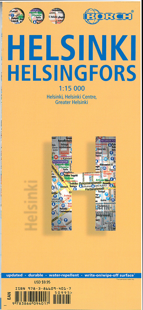 Helsinki - Helsingfors (lamineret), Borch Map