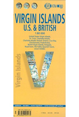 Virgin Islands - US & British (lamineret), Borch Map 1:80.000