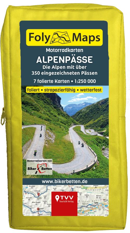 Alpenpässe: Die Alpen mit über 350 eingezeichneten Pässen