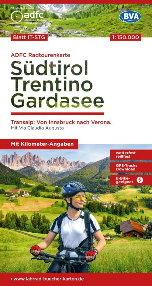 Südtirol, Trentino, Gardasee, ADFC Radtourenkarte