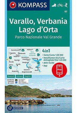 Varallo, Verbania,  Lago d'Orta, Parco Nazionale Val Grande, Kompass Wandern- Rad- & Ski-karte 97