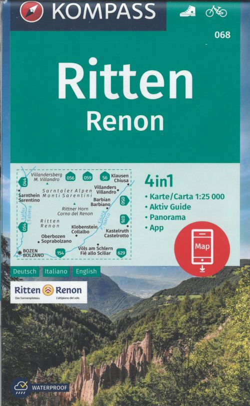 Ritten - Renon, Kompass Hiking & Cycling map 068