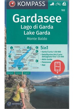 Gardasee, Lago di Garda, Lake Garda, Monte Baldo, Kompass Wanderkarte 102