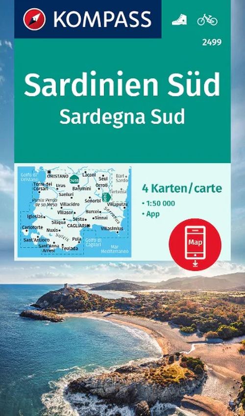 Sardinien Süd, Kompass Bike / Wanderkarte 2499