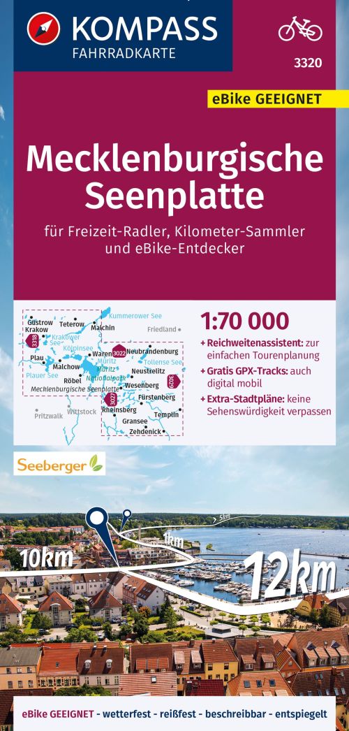 Mecklenburgische Seenplatte, Kompass Fahrradkarte 3320