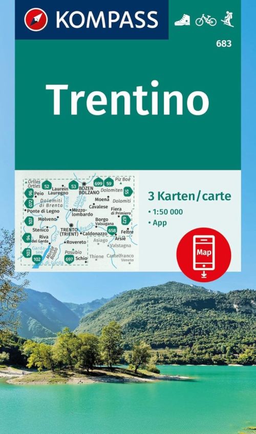 Trentino, Kompass Wandern, Rad & Skitouren 683