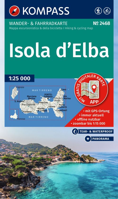 Isola d'Elba, Kompass Wanderkarte 2468