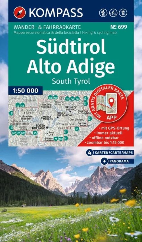 Südtirol Alto Adige - South Tyrol, Kompass Wandern Rad & Skitouren 699