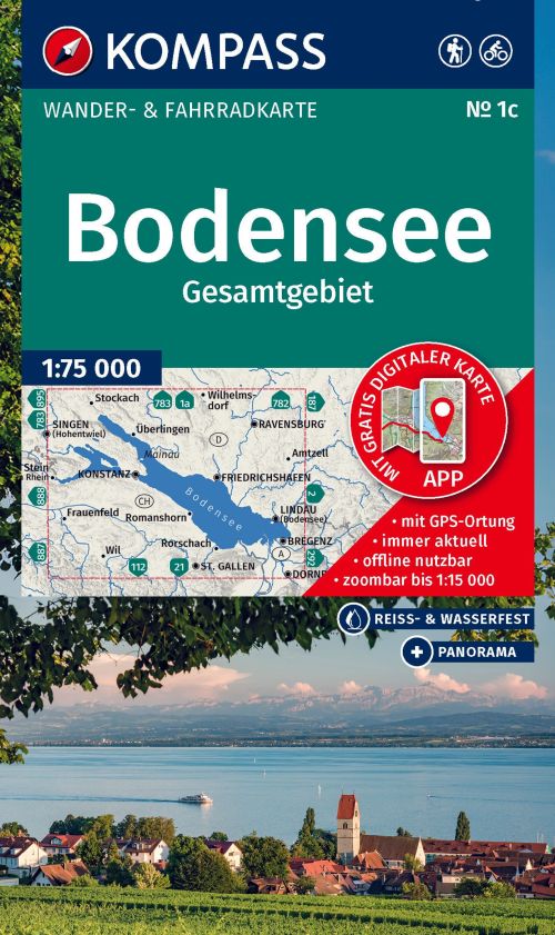 Bodensee Gesamtgebiet, Kompass Wanderkarte 1C