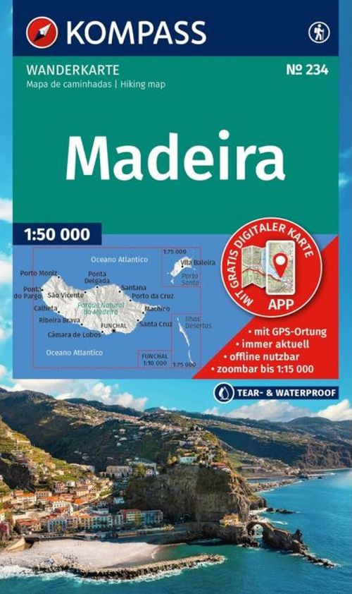 Madeira, Kompass Wanderkarte 234