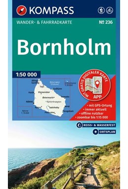 Bornholm, Kompass Wander- und Fahrradkarte 236