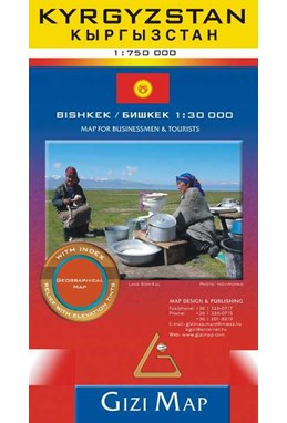 Kyrgyzstan, Gizi Map for Businessmen & Tourists