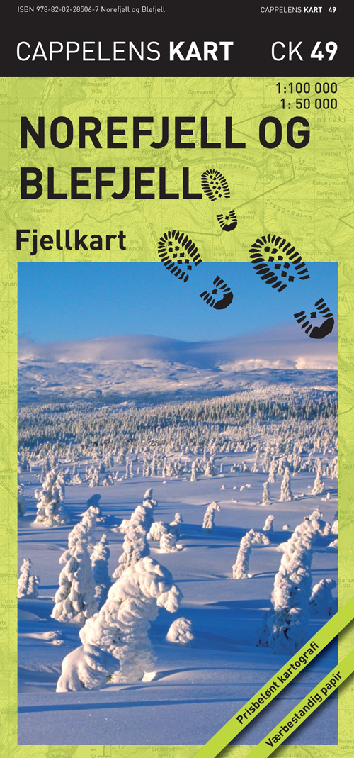 Norefjell og Blefjell fjellkart  1:100 000