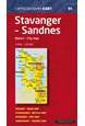Stavanger - Sandnes bykart = city map  1:20 000, sentrum 1:7 000