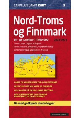 Nord-Troms og Finnmark 1:400 000  (2023-2024) : bil- og turistkart = tourist map = Touristenkarte = carte touristique